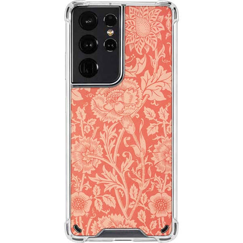 William Morris Pink & Rose Galaxy S21 Ultra 5G Clear Case